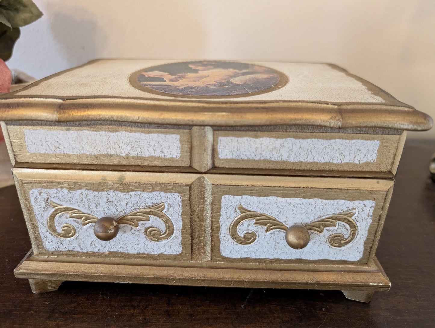 Vintage Florentine Musical Jewelry Box – Plays Strangers In The Night