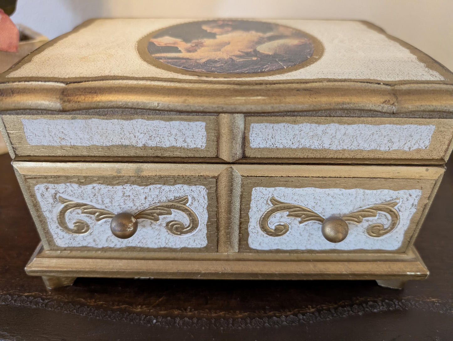 Vintage Florentine Musical Jewelry Box – Plays Strangers In The Night