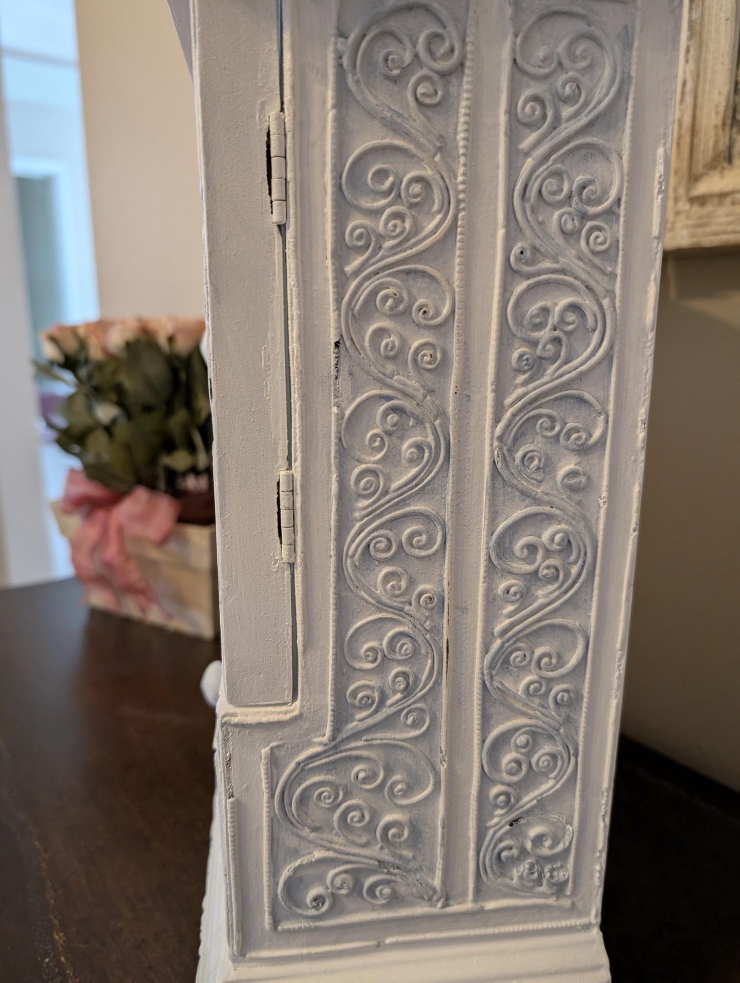 Vintage One of a Kind Hand Painted Shabby Chic Boho Jewelry Box Armoire