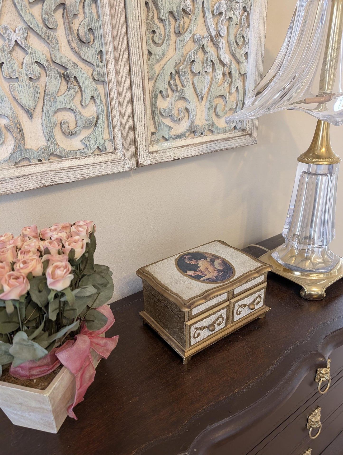 Vintage Florentine Musical Jewelry Box – Plays Strangers In The Night