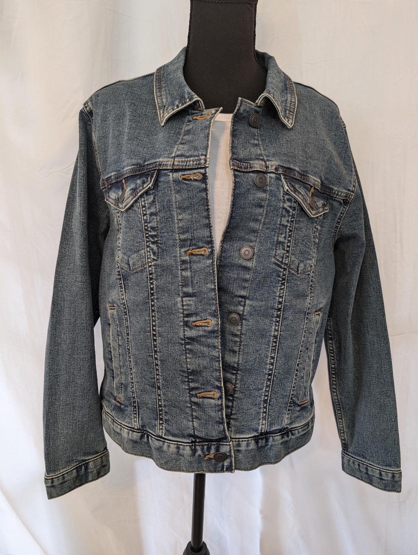 Custom Denim Jacket W/ Beaded and Sequins Gold Chinese Dragon